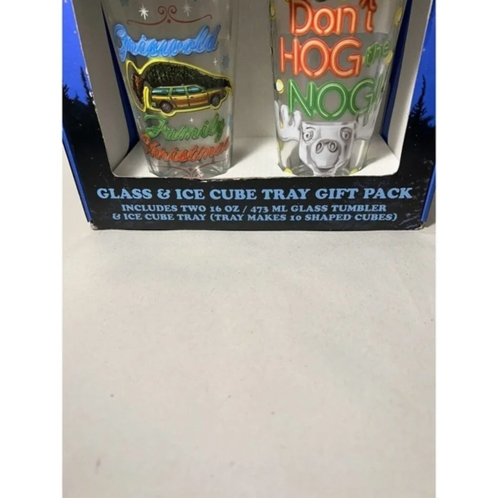 National Lampoon's Christmas Vacation Glass & Ice Cube Tray Combo Pack NIB